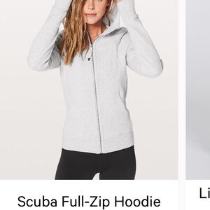 Lululemon Scuba Full Zip Hoodie - White/Speckled Gray